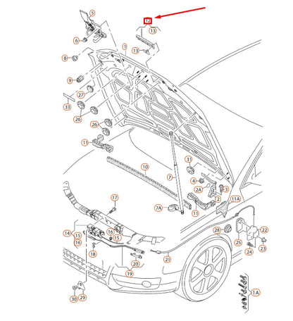 NEW AUDI A4 B8 FRONT BONNET EDGE PROTECTION 8K0823126J ORIGINAL