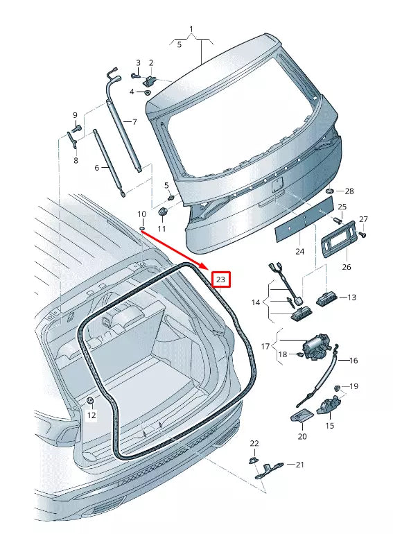 NEW VW TIGUAN AD REAR HATCH SEAL 5NA827705A9B9 5NA827705A 9B9