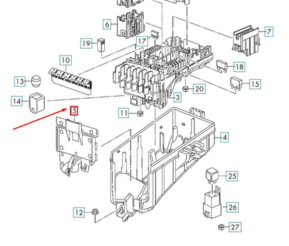 NEW AUDI A3 8V ENGINE BAY CENTRAL ELECTRICS CLOSING ELEMENT 5Q0927165F ORIGINAL