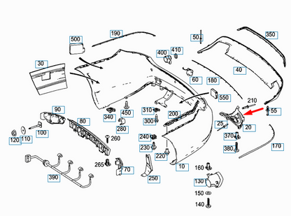NEW MERCEDES-BENZ E-CLASS C207 REAR RIGHT BUMPER BRACKET A2078851865 ORIGINAL