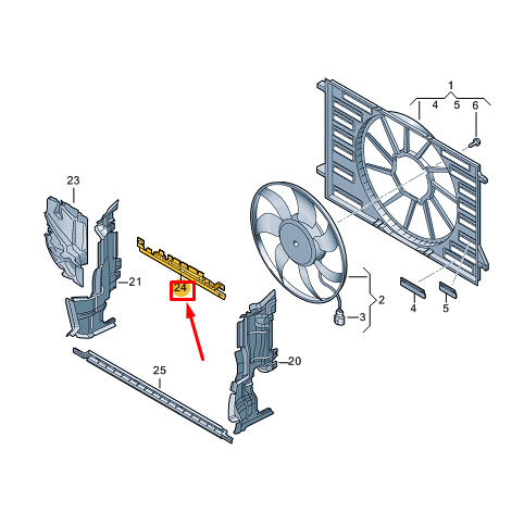 new audi a8 d5 upper engine radiator air guide 4n0121332f original