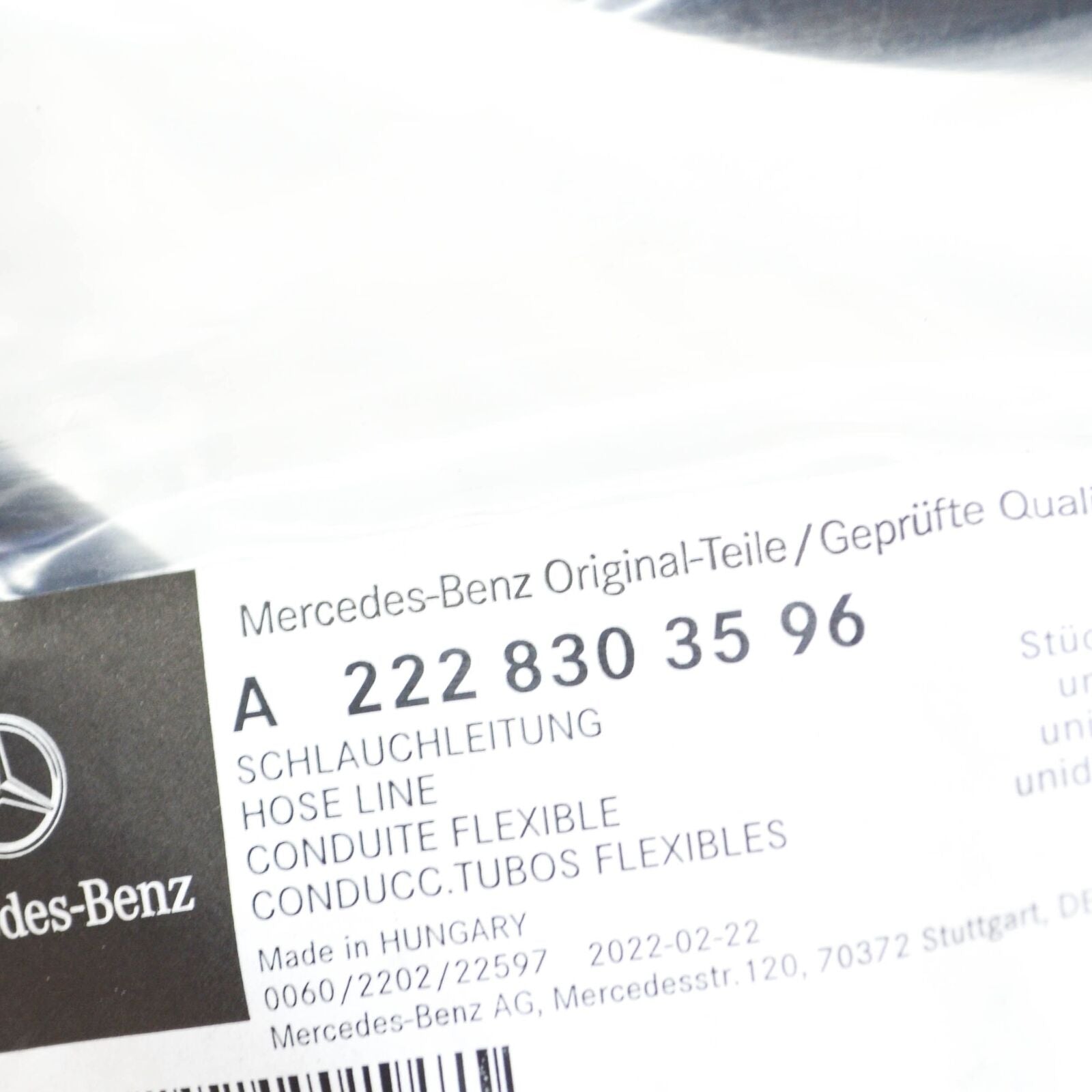 NEW MERCEDES-BENZ S COUPE C217 HVAC HEATER HOSE LHD A2228303596 ORIGINAL