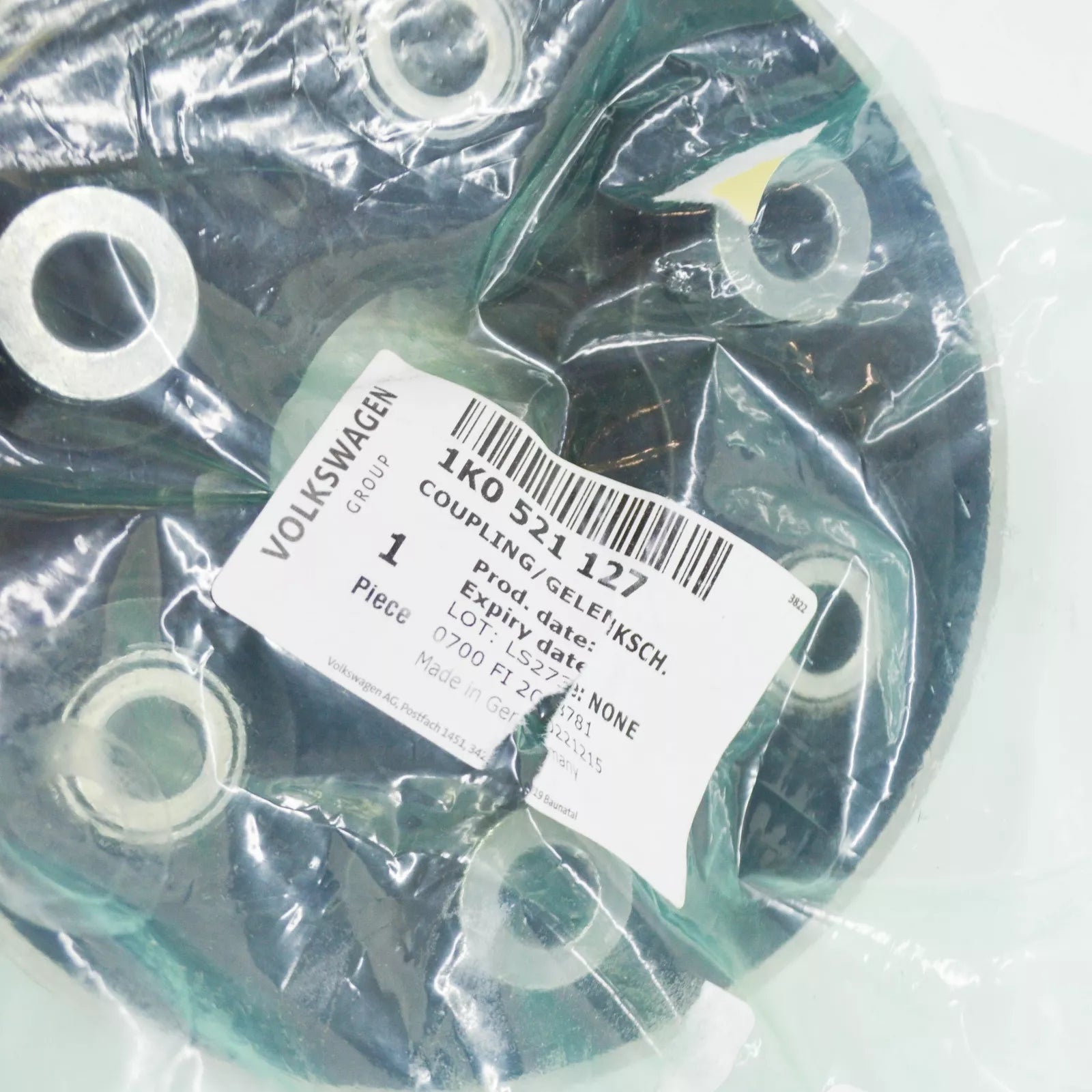 NEW AUDI A3 8P REAR CARDAN SHAFT FLEXIBLE DISC 1K0521127 ORIGINAL