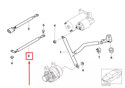 NEW BMW 6 E63 BATTERY-STARTER GROUND CABLE 7559811 12427559811 ORIGINAL