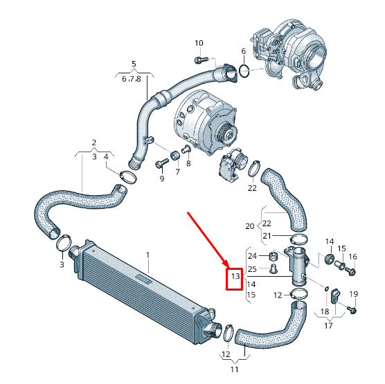 new audi a6 c8 left charge air cooler pressure pipe 4k0145673af original