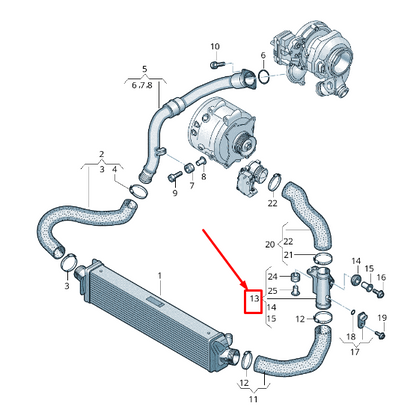 new audi a6 c8 left charge air cooler pressure pipe 4k0145673af original