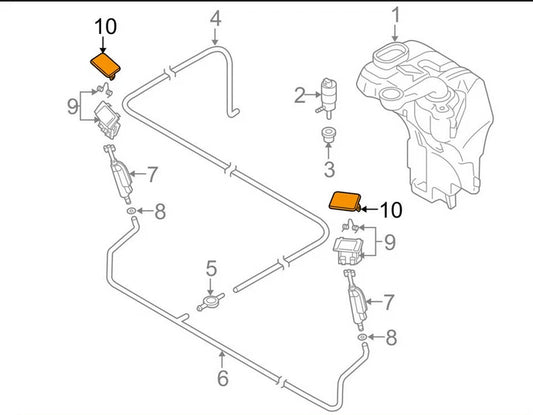 NEW AUDI A8 D3 LEFT HEADLIGHT WASHER COVER 4E0955281AAGRU 2008 ORIGINAL