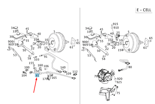 new mercedes-benz vito w639 brake servo vacuum line lhd a6394301929 original