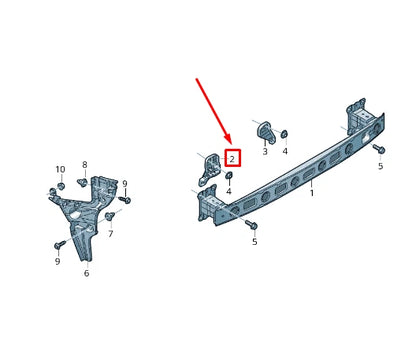 NEW AUDI RS3 REAR LEFT BUMPER IMPACT BAR BRACKET 8V3807329A