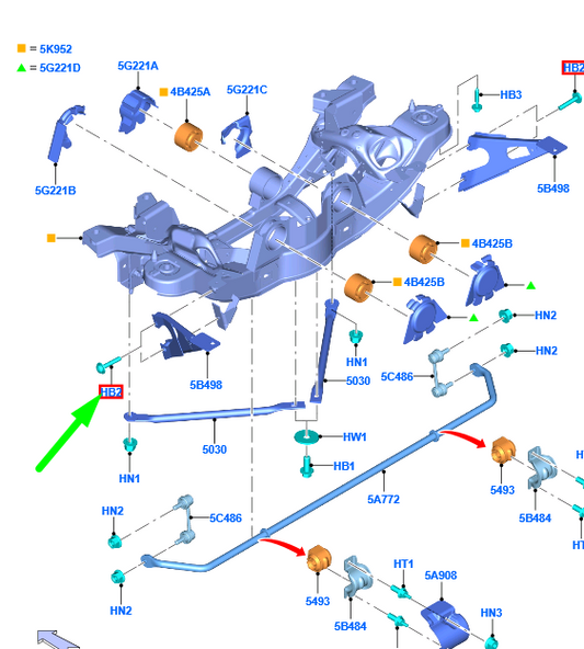 new ford focus mk3 c346 rear stabilizer bar bolt w718723-s450 2000947 original