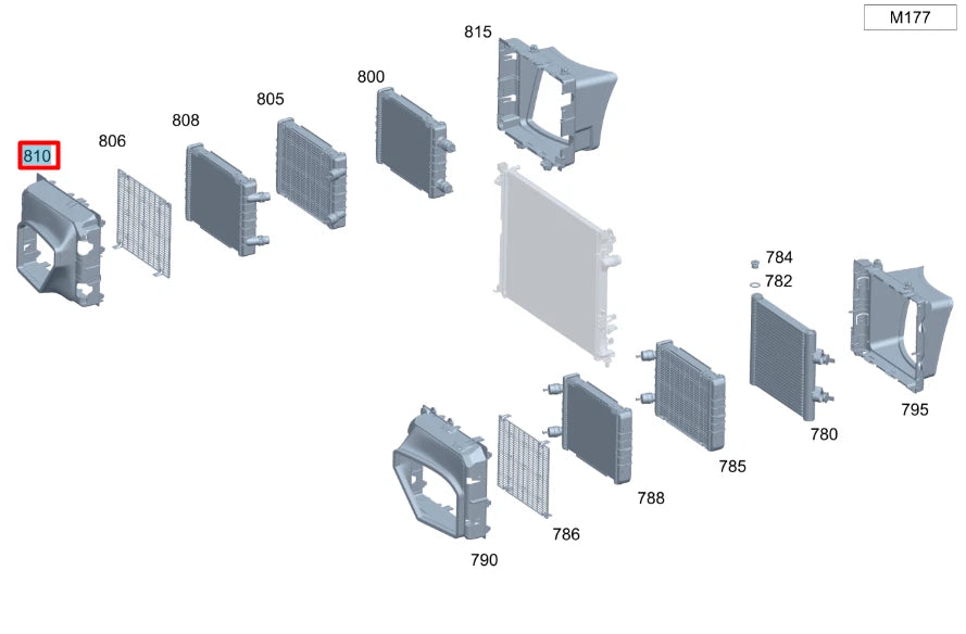 NEW MERCEDES-BENZ GLE W167 RIGHT RADIATOR AIR DUCT SEGMENT A1675053500 ORIGINAL