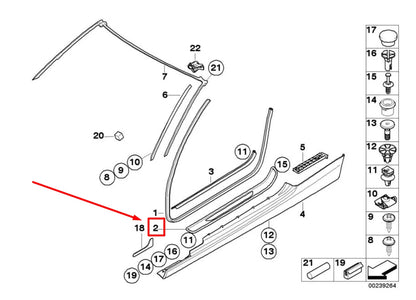 NEW BMW 3 COUPE E92 FRONT RIGHT DOOR SILL TRIM 51478046480 8046480 ORIGINAL
