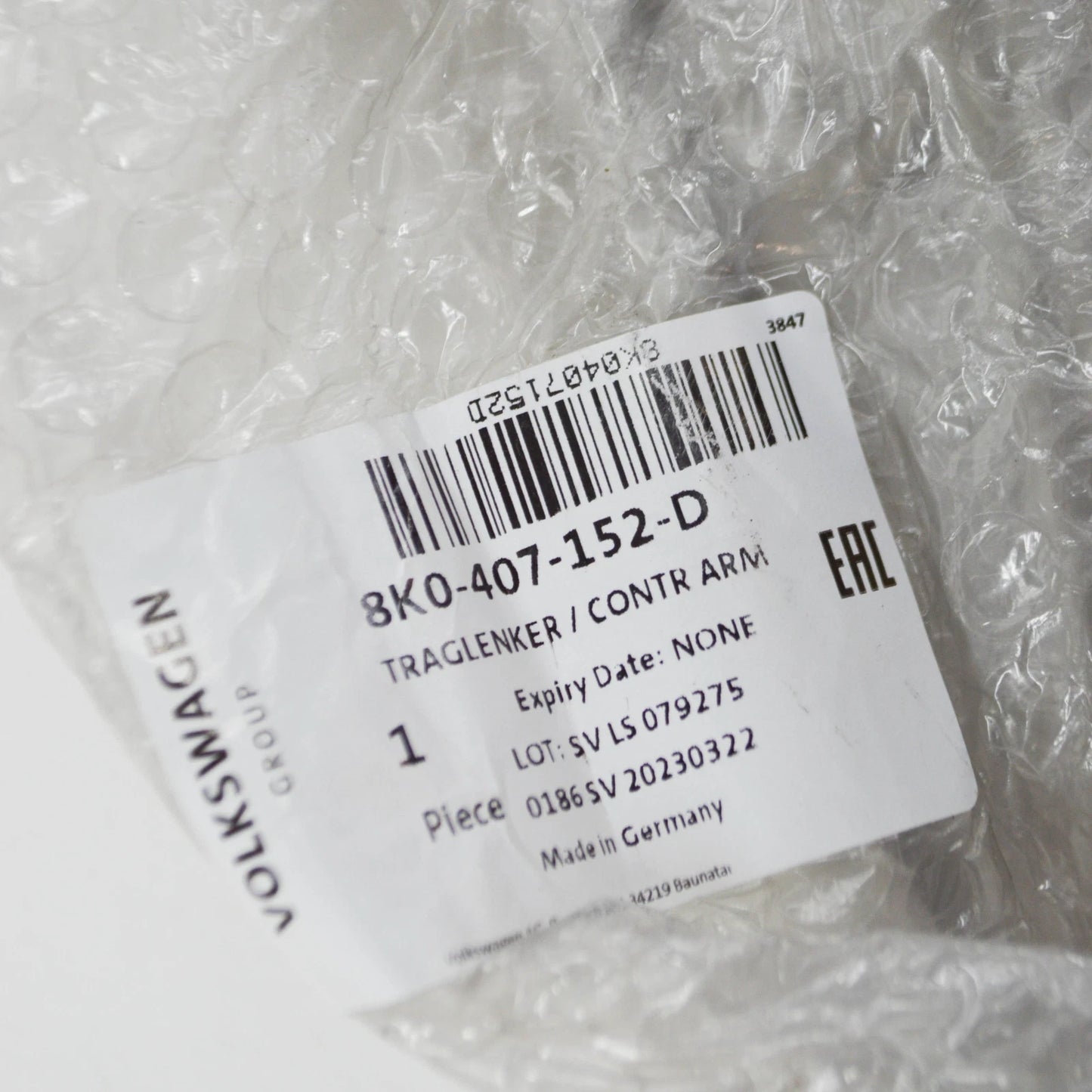 NEW AUDI A4 B8 FRONT RIGHT LOWER CONTROL ARM 8K0407152D ORIGINAL