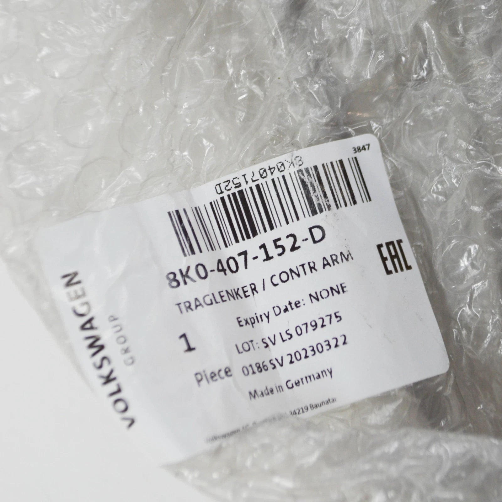 NEW AUDI A4 B8 FRONT RIGHT LOWER CONTROL ARM 8K0407152D ORIGINAL