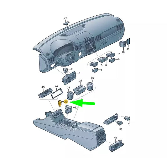 NEW VOLKSWAGEN TOUAREG 7P START/STOP SWITCH RHD 7P2905217A3Q7 ORIGINAL