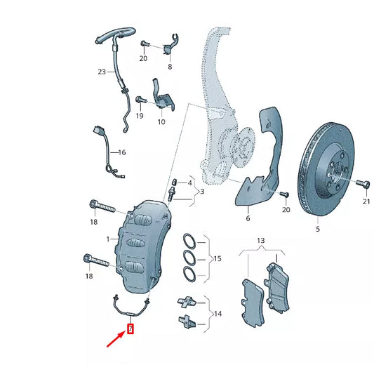 NEW VW TOUAREG 7P MK2 FRONT LEFT BRAKE CONNECTING PIPE 7P5615701