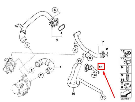NEW BMW Z4 ROADSTER E89 COOLANT HOSE HOLDER 11537545387 7545387 ORIGINAL