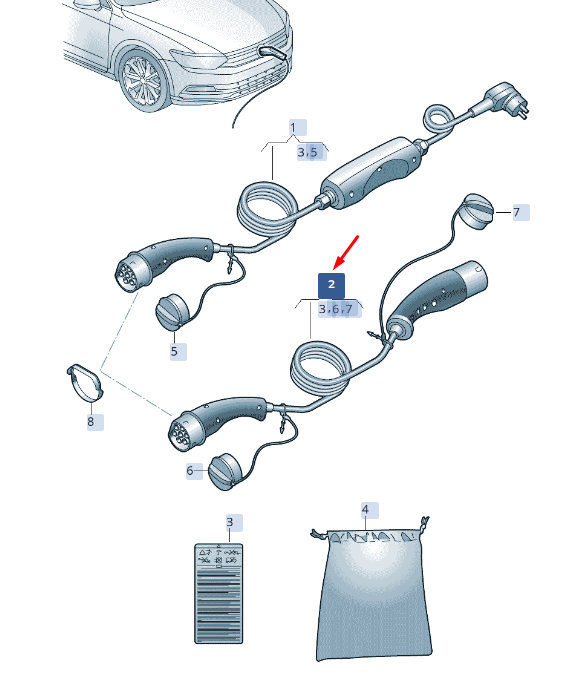 new skoda superb mk3 charge cable 12e971675ab original