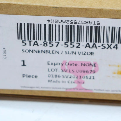 NEW VW TIGUAN AD FRONT RIGHT SUN VISOR STORM GREY LHD 5TA857552AASX4 ORIGINAL