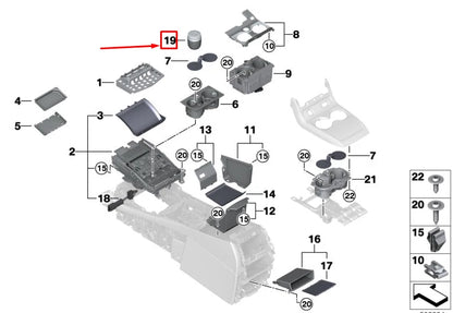 NEW BMW X5 G05 CENTRE CONSOLE ASHTRAY 51169399871 ORIGINAL