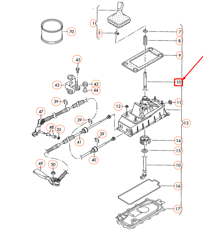 new volkswagen polo 6r gearshift lever 6q0711116a original