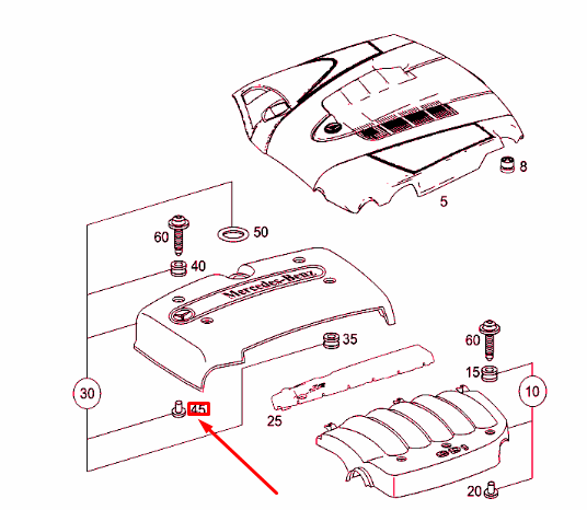 NEW MERCEDES-BENZ E-CLASS W211 ENGINE COVERING SLEEVE A6069920125 ORIGINAL