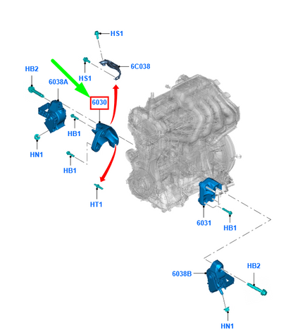 new ford ranger t6 mk1 engine bracket right side support 1929726 original