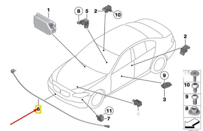 NEW BMW 5 F10 FRONT PEDESTRIAN PROTECTION F-OPTIC SESNOR 65769318780 ORIGINAL