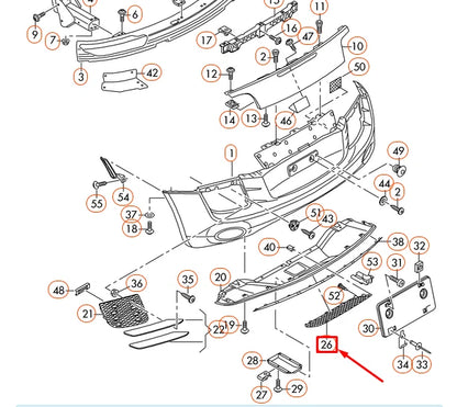 NEW AUDI R8 42 REAR VALANCE GRILLE CENTER 420807925A GENUINE