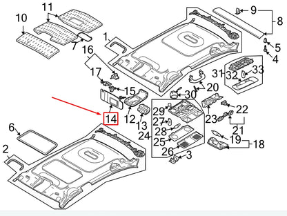 NEW VW PASSAT B6 3C RIGHT SIDE SUN VISOR 3C0857552AN2F4 ORIGINAL
