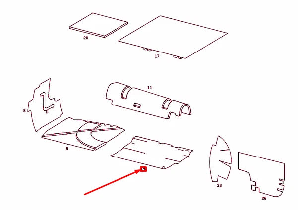 NEW MERCEDES-BENZ SL R107 REAR FLOOR RIGHT INSULATION A1076820602 ORIGINAL