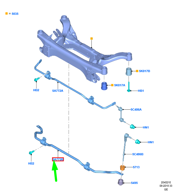 new ford focus mk4 estate rear anti roll bar 2402370 kx61-5a771-bea original