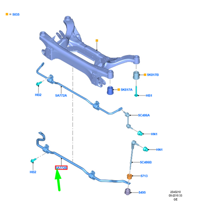new ford focus mk4 estate rear anti roll bar 2402370 kx61-5a771-bea original