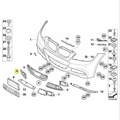 NEW BMW 3 E91 FRONT M SPORT BUMPER FOG GRILLE ACC COVER 51117891394 ORIGINAL