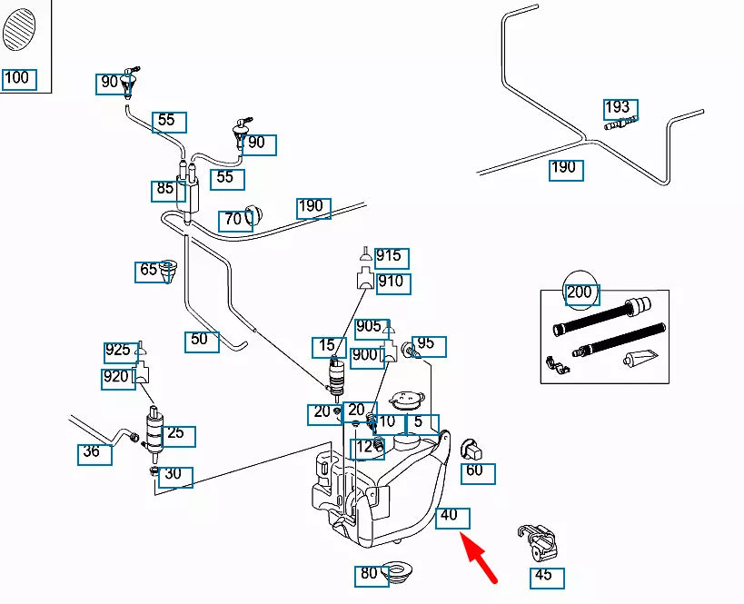 NEW MERCEDES-BENZ VITO BUS W639 WINDOW WASHER TANK A0008695220 ORIGINAL