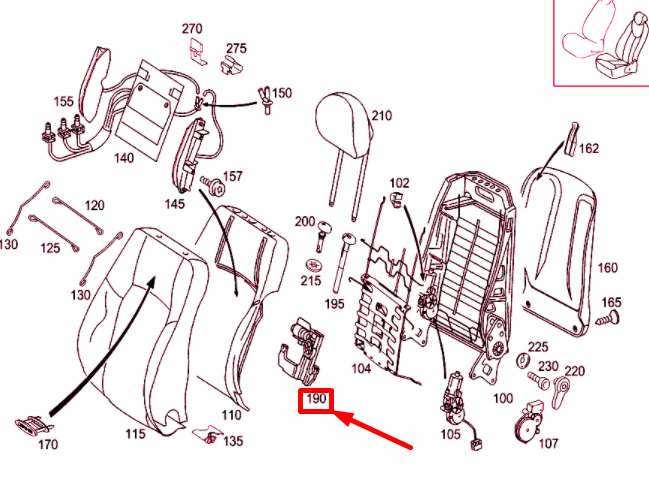 NEW MB C W203 FRONT LEFT SEAT FOLDING FOLDING DEVICE LHD A2109700026 ORIGINAL