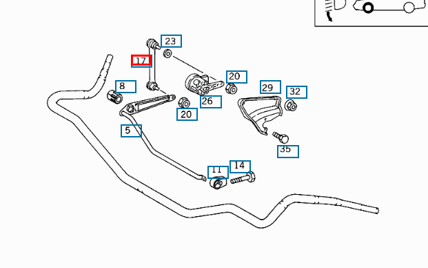 NEW MERCEDES BENZ SL R129 FRONT LINK ROD A1293200132 ORIGINAL
