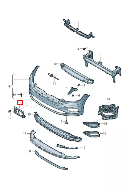 NEW VOLKSWAGEN JETTA MK7 A7 FRONT BUMPER NUMBER HOLDER 17A807287M9B9