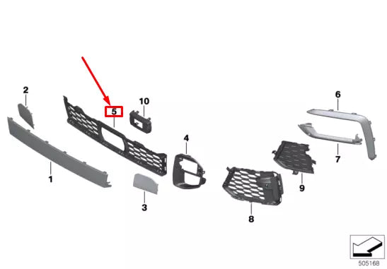 NEW BMW X6 G06 FRONT BUMPER LOWER GRILLE 8069943 51118069943 2021 ORIGINAL