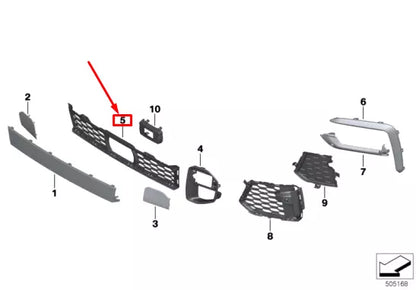 NEW BMW X6 G06 FRONT BUMPER LOWER GRILLE 8069943 51118069943 2021 ORIGINAL