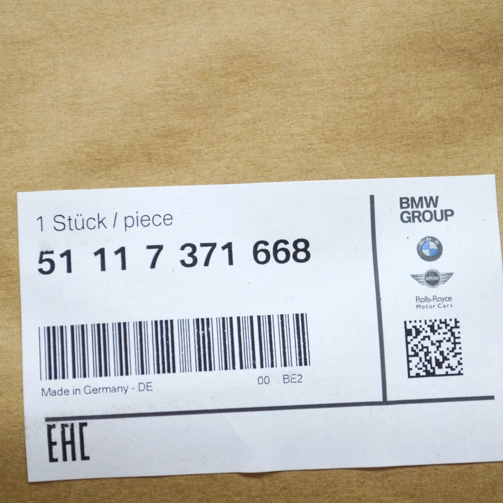 NEW BMW 1 F21 FRONT BUMPER RIGHT SIDE FOG LIGHT GRILLE 51117371668 ORIGINAL