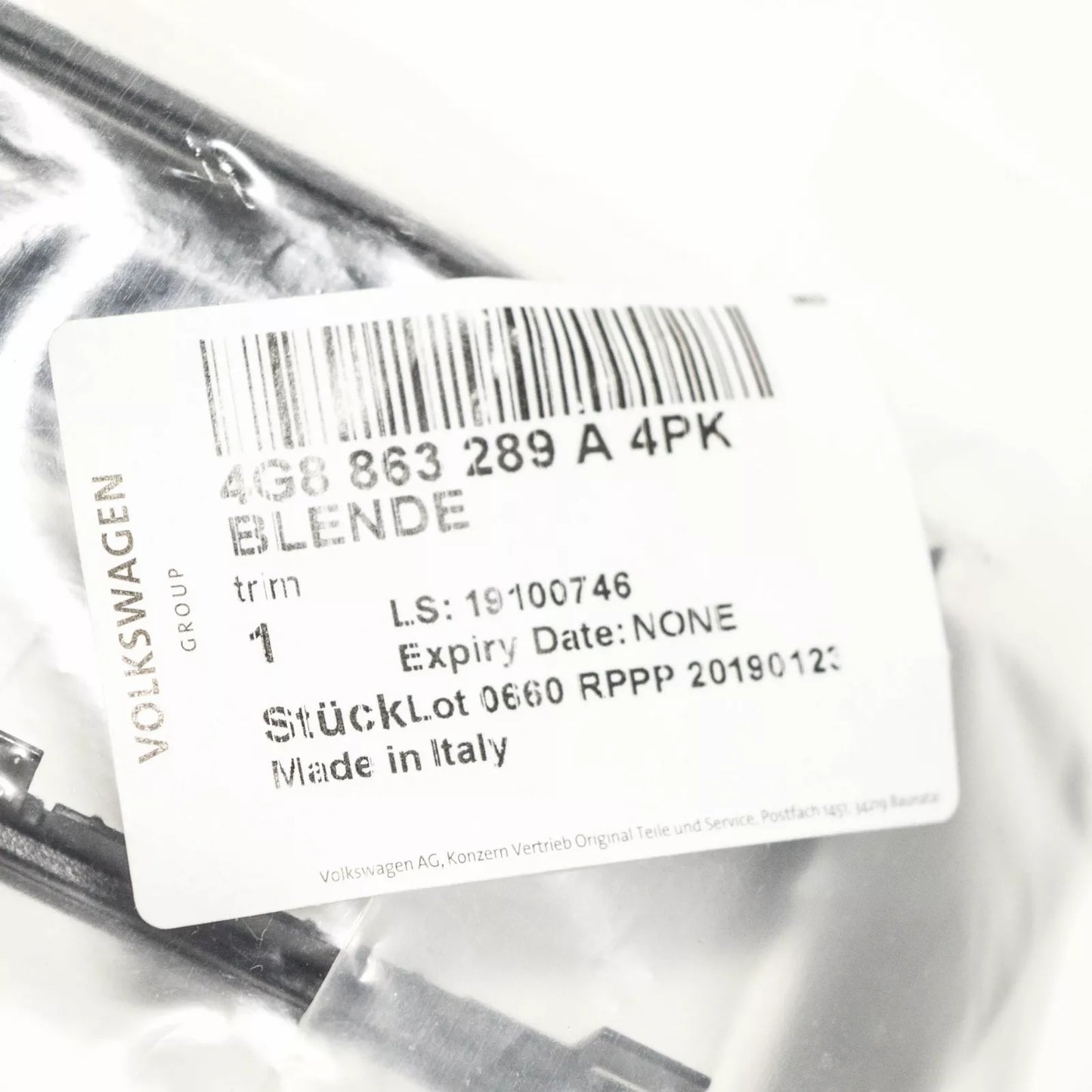 NEW AUDI A6 C7 REAR CUP HOLDER SURROUND TRIM 4G8863289A4PK