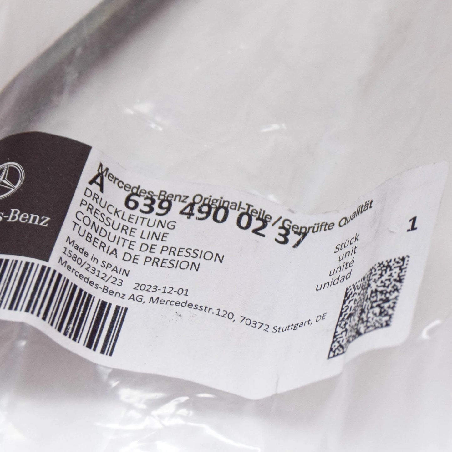 NEW MERCEDES-BENZ VITO W639 EXHAUST SYSTEM PRESSURE LINE A6394900237 ORIGINAL