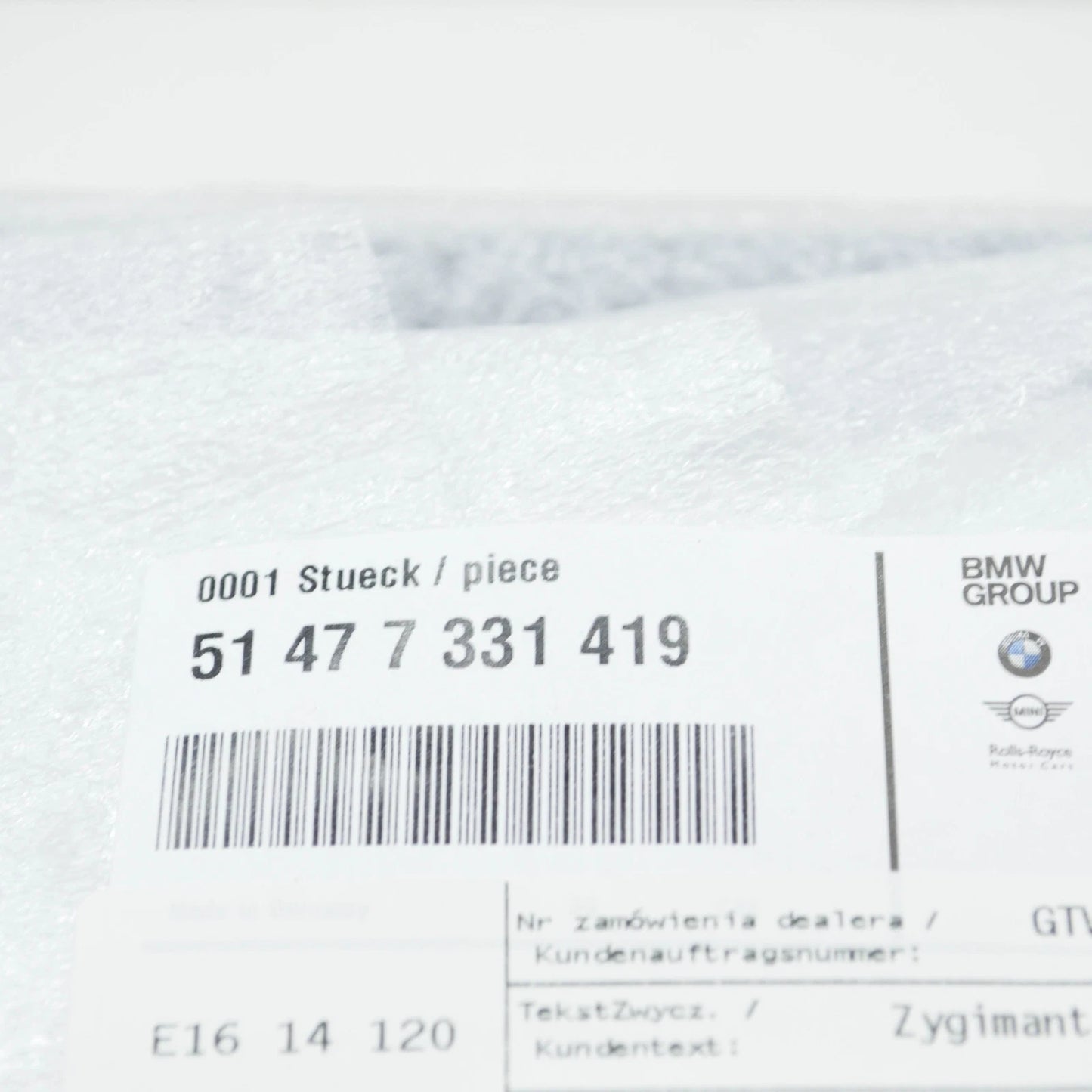 NEW BMW X1 F48 INTERIOR QUARTER PANEL TRIM COMPARTMENT TRAY 51477331419 ORIGINAL