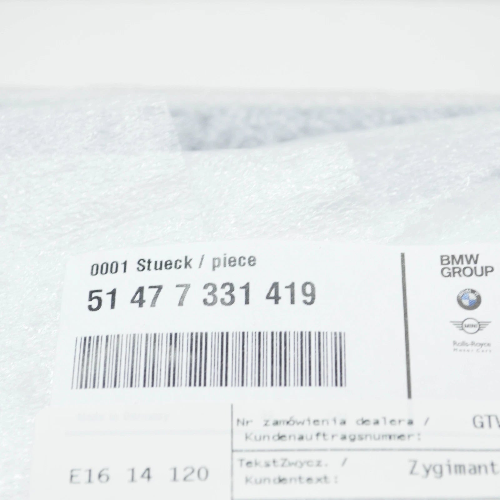 NEW BMW X1 F48 INTERIOR QUARTER PANEL TRIM COMPARTMENT TRAY 51477331419 ORIGINAL