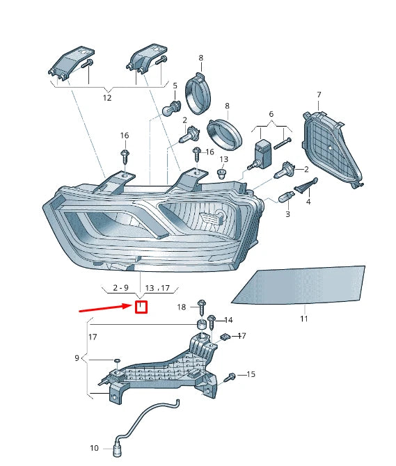NEW AUDI Q3 8U FRONT RIGHT HEADLIGHT LHD 8U0941004M ORIGINAL