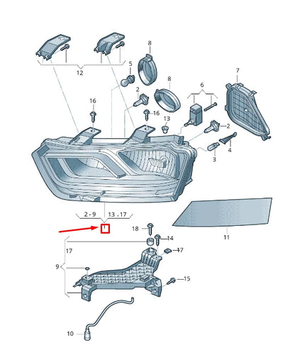 NEW AUDI Q3 8U FRONT RIGHT HEADLIGHT LHD 8U0941004M ORIGINAL