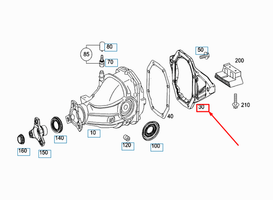 new mercedes-benz c w204 rear axle differential cap a2043510408 original