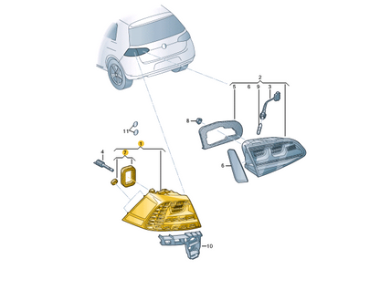 new vw golf r vii rear right taillight 5g0945208c original