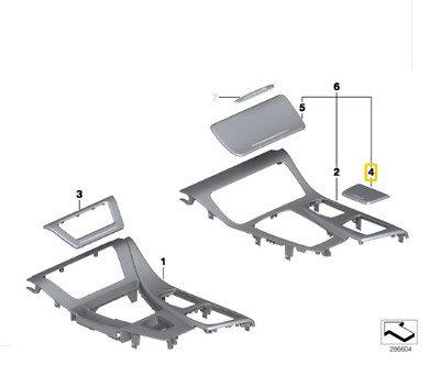 new bmw 5 f10 ashtray covering trim 51169206373 9206373 original